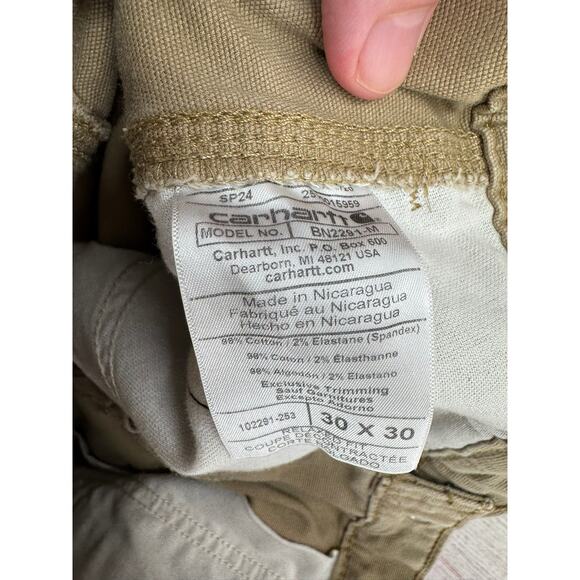 Carhartt Rugged Flex Relaxed Fit Canvas Work Pant Mens 30x30 Khaki Beige - Picture 7 of 11